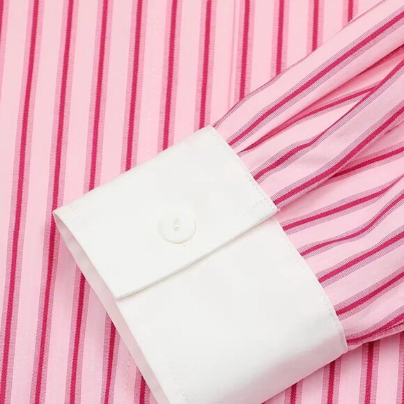 B.Sure Pink And White Striped Casual Shirt - Picture 4 of 4